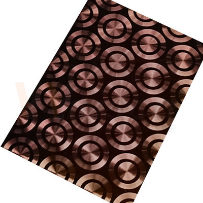 qualità  Rose Gold Decorative Stainless Steel Sheet Metal PVD Color CD Polishing 3D Laser Cold Rolled fabbrica