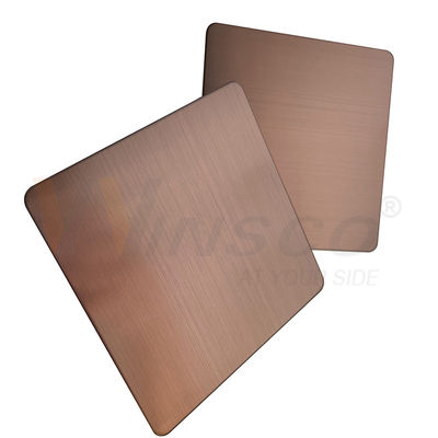 qualità  GB 201 304 316 Hairline Stainless Steel Sheet Brown PVD Color Accept Customized fabbrica