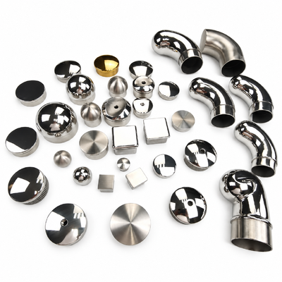 qualità  SUS 201 304 316 Stainless Steel Round and Square Tube End Caps for Handrails fabbrica