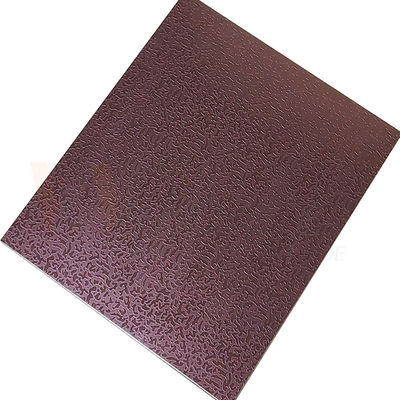 lo strato decorativo Rose Red Stone Pattern Etched di acciaio inossidabile di 1500mmx300mm ha finito