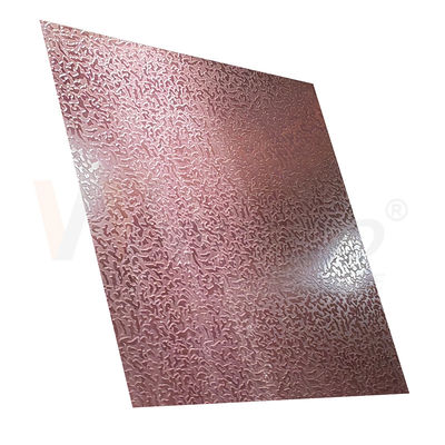 lo strato decorativo Rose Red Stone Pattern Etched di acciaio inossidabile di 1500mmx300mm ha finito