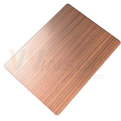 la mano decorativa dello strato di acciaio inossidabile di 1500mmx3000mm ha annerito il bronzo rosso spazzolato