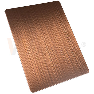 la mano decorativa dello strato di acciaio inossidabile di 1500mmx3000mm ha annerito il bronzo rosso spazzolato