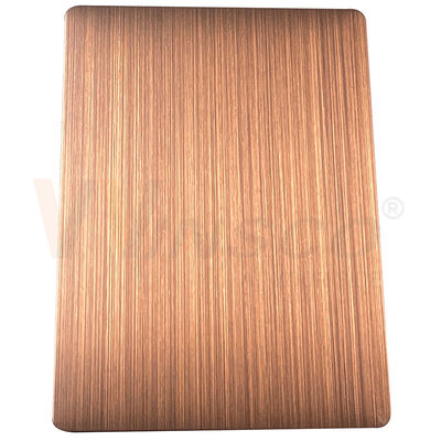 la mano decorativa dello strato di acciaio inossidabile di 1500mmx3000mm ha annerito il bronzo rosso spazzolato