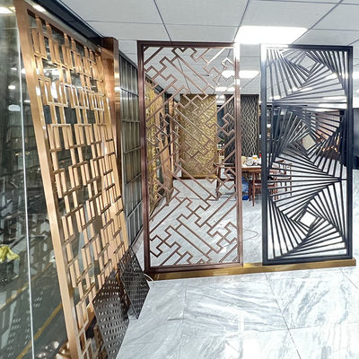 Golde di titanio ha spazzolato l'acciaio inossidabile Art Panels della parete dello schermo della sala da pranzo 1250mm