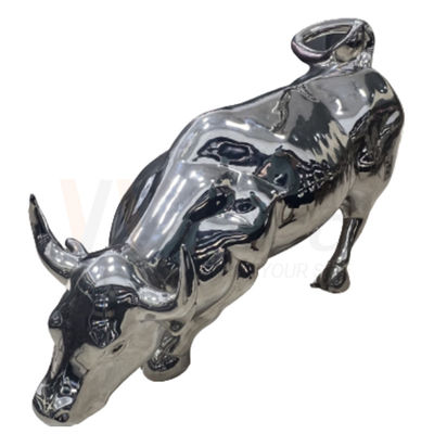 201 304 316 fabbricazione del metallo dell'acciaio inossidabile della scultura di forma della mucca con lo specchio Surfcae 8k