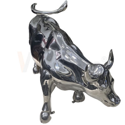 201 304 316 fabbricazione del metallo dell'acciaio inossidabile della scultura di forma della mucca con lo specchio Surfcae 8k