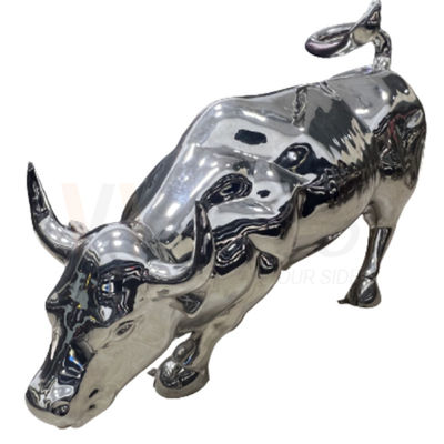 201 304 316 fabbricazione del metallo dell'acciaio inossidabile della scultura di forma della mucca con lo specchio Surfcae 8k