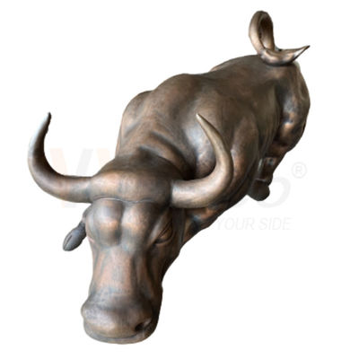 Scultura bronzea antica di forma della mucca che piega montaggio su ordinazione di acciaio inossidabile