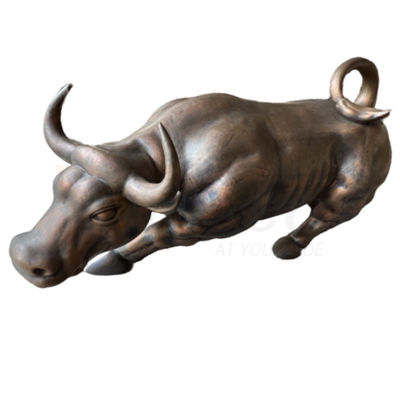 Scultura bronzea antica di forma della mucca che piega montaggio su ordinazione di acciaio inossidabile