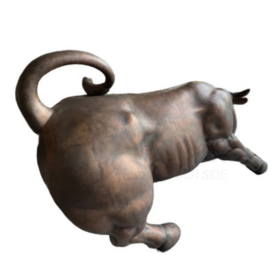 Scultura bronzea antica di forma della mucca che piega montaggio su ordinazione di acciaio inossidabile