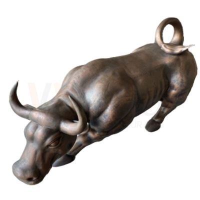 Scultura bronzea antica di forma della mucca che piega montaggio su ordinazione di acciaio inossidabile