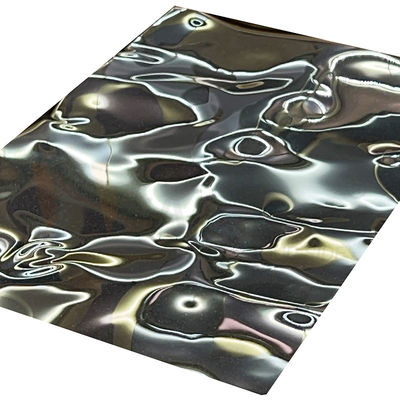 Ondulazione dell'acqua dello specchio di colore dello strato impressa titanio nero di acciaio inossidabile grande