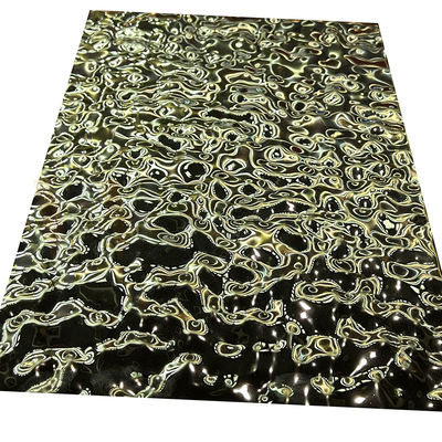 L'oro di titanio dell'ondulazione 8K dell'acqua dello strato impresso dimensione media di acciaio inossidabile si è rispecchiato