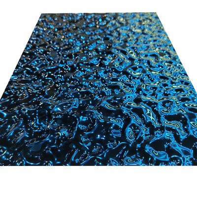 Sapphire Blue Color ha impresso il piatto di acciaio inossidabile con la superficie dell'ondulazione dell'acqua