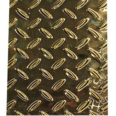 Piatto di scivolo di Diamond Embossed Stainless Steel Sheet del grano del riso anti con colore di titanio dell'oro