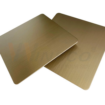 Strato spazzolato 5x10ft AISI 201 di acciaio inossidabile della linea sottile 304 316 Champagne Gold