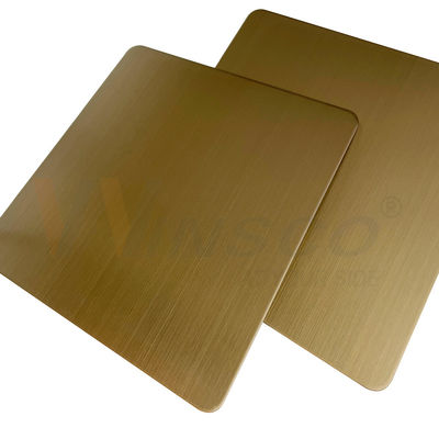 Strato spazzolato 5x10ft AISI 201 di acciaio inossidabile della linea sottile 304 316 Champagne Gold