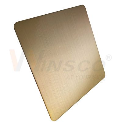 Strato spazzolato 5x10ft AISI 201 di acciaio inossidabile della linea sottile 304 316 Champagne Gold