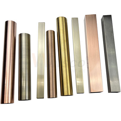 La metropolitana saldata decorativa 201 304 del tubo di acciaio inossidabile di Inox 0.3mm vuoto dello specchio della linea sottile di 316 gradi ha placcato il colore di Pvd