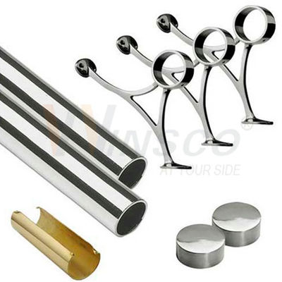 il tubo del rotondo di acciaio inossidabile Inox di 42.4mm 48.3mm 63.5mm ha lucidato la metropolitana 201 di Matt Colored Surface Foot Rail 304 316