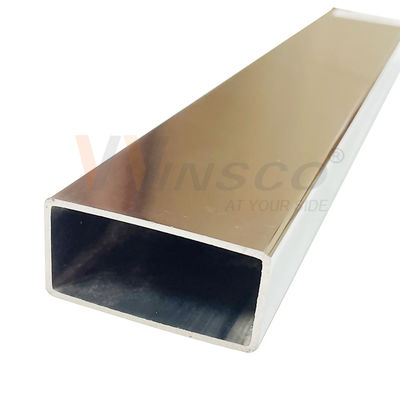 Decorativo TUBO BRILLANTE RETTANGOLARE HA LUCIDATO 600 C-304 X tubo piano di acciaio inossidabile Inox di 6 METROPOLITANE