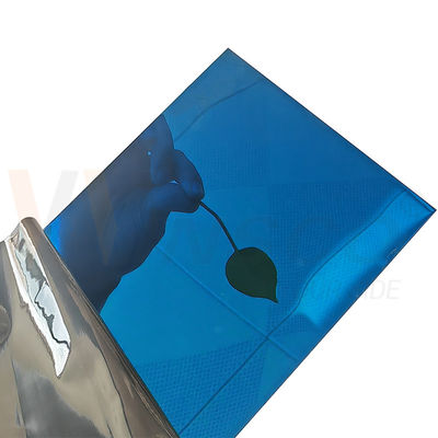 Personalizzare Spessore Piastra decorativa in acciaio inossidabile AISI 304 SS lamiera di metallo Specchio Finitura blu rivestito