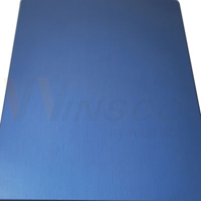 Fogli di acciaio inossidabile matt di colore blu e zaffiro spazzolato 1250mmx2500mm SS 304 Satin Mill Edge Plate