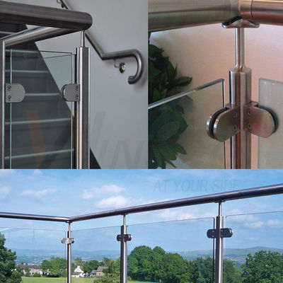 D Forma di graffetti per scale inossidabili di grado 304 316 Clampo in vetro in acciaio inossidabile per ringhiera rotonda di 38,1 mm 42,4 mm 48,3 mm 2'