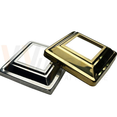 201 304 Grade Accessoiri di manubrio inossidabile argento oro in acciaio inossidabile balcone base di ringhiera copertura per posta quadrata