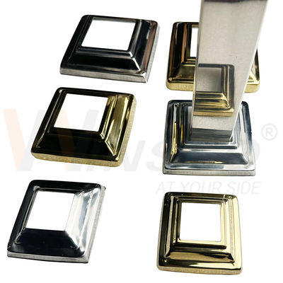 201 304 Grade Accessoiri di manubrio inossidabile argento oro in acciaio inossidabile balcone base di ringhiera copertura per posta quadrata