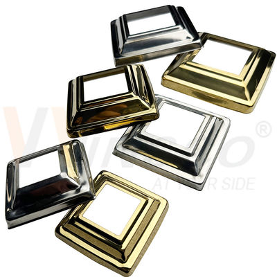 201 304 Grade Accessoiri di manubrio inossidabile argento oro in acciaio inossidabile balcone base di ringhiera copertura per posta quadrata