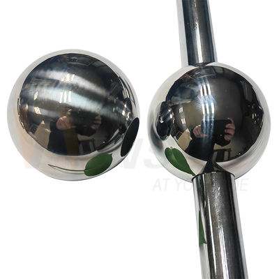AISI 201 304 SS Fittings per la decorazione del guinzaglio 51mm 60mm Diametro sfera cava in acciaio inossidabile per tubo rotondo da 19mm