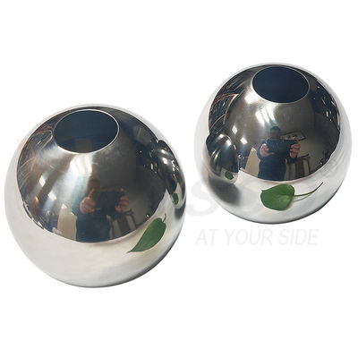 AISI 201 304 SS Fittings per la decorazione del guinzaglio 51mm 60mm Diametro sfera cava in acciaio inossidabile per tubo rotondo da 19mm