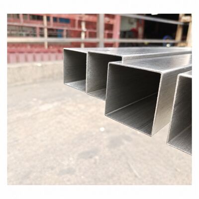 Tubo quadrato in acciaio inossidabile satinato spazzolato 50x50mm 201 304 316, spessore parete 1,2–3,5 mm