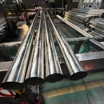 Tubo tondo in acciaio inossidabile da 1 3/4" 44,5 mm, spessore parete 0,4-3,0 mm, finitura satinata grana 600, acciaio inox 304, 201/316L opzionale