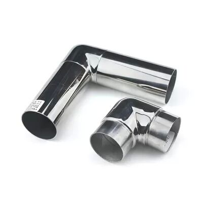 Gomito per corrimano corto in acciaio inossidabile SS201, SS304 e SS316 a 90° per tubi tondi da 25,4–50,8 mm