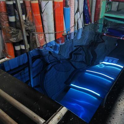 Lastra in acciaio inossidabile 8K specchio colore blu SS201 4ftx8ft 1220mmx2440mm spessore 0,4mm-3,0mm